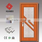 2015 new design mdf pvc wood door wooden internal decorative glass doors for living room