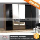 Bedroom Furniture Sliding Door Design Wood Wardrobe With Mirror thumbnail-1