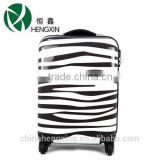 Zebra trolley luggage sets with retractable luggage handles, ABS+PC baggage