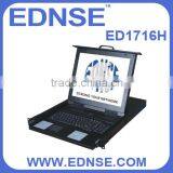 ED-1716N-C 1U 17" Rack Mount LCD Monitor Keyboard Drawer With 16 RJ45 Ports
