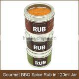 Gourmet BBQ Spice Rub in 120ml Aluminum Jar With See Through Cap