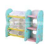 Children's Bookcase Kids Plastic Toy Storage Shelf thumbnail-3