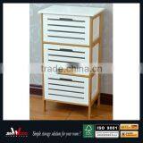 3 Shelves White Finish MDF Shutter Doors Cabinets thumbnail-1