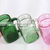 Colorful Glass Mason Jar With Emboss Logo and Lid thumbnail-3