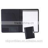 PU A4 conference folder with zipper and metal tag