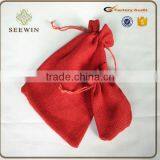 Burlap Jute Fabric Drawstring Bag thumbnail-1