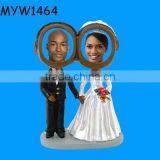 Colored Couple Bobble Head Dolls Figure Decor for Wedding thumbnail-1