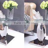 Modern Stainless Steel Glass Bedside Table thumbnail-6