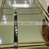 Hot Selling Golden Stainless Steel Wedding Project Wedding Table With Glass Top thumbnail-3