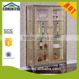 Luxury Hot Sale Golden Glass Stainless Steel New Design Wine Display Cabinet thumbnail-2