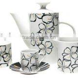 Ceramic Tea Set, Porcelain Coffee Set With Decal thumbnail-1