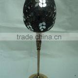 Brass Antique Glass Mosiac Candle Holder for Decor thumbnail-1