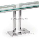 Factory Price Euro Style Stainless Steel Base Glass Console Table