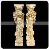 Garden Decoration Hot Sale Stone Carvings and Sculpture Column With Woman Statue Sculpture thumbnail-5