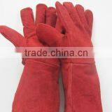 Red Cow Split Full Lining And Palm Two Piece Back Welding Gloves thumbnail-2