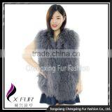 CX-G-B-160G New Fashion Real Fur Vest Women Mongolian Fur Vest