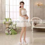 Wholesale Bridesmaid Dress Small Bride Toast Slim Wedding Dress Tank Shoulder V Neck Lace Short Wedding Dress thumbnail-4