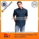 mens clothing new model shirts double pocket linen blend slim fit plain casual shirt for men