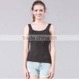 Most popular slim fit black cotton blank plain ladies sexy vest wholesale