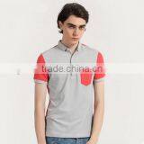 High Quality Custom 100% Cotton Embroidery Logo Two Tone Mens Polo Shirt thumbnail-3