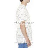 2016 Fashion Wholesale Split SS Tee Natural Washed Black Stripe Men Short Sleeve Collar T-shirt O Neck thumbnail-3