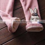 S15252A Girls Winter Baby Elastic Waist Leggings Cute Rabbirt Children Cotton Thicken Pants thumbnail-3