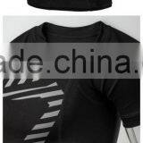 Polyester Gym Mens Spider Print Slim Fit Quick Dry Short Sleeve Blank Training T Shirt thumbnail-6