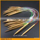 18Pcs/set 16" 40cm Cheap Colorful Plastic Circular Nature Bamboo Circular Knitting Needle Set thumbnail-1