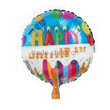 Party Supplies Party Decorations Round Multicolor Stripe "Happy Birthday" Pattern Aluminium Foil Balloon thumbnail-1