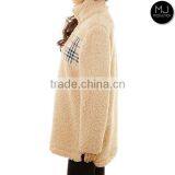 Wholesale Women Monogrammed Plaid Patch Fleece Pullover thumbnail-5