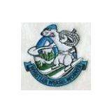 Custom four colors professional embroidery digitizing logo on fleece, 2.5inch w