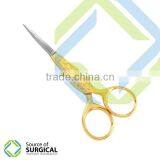 Manicure Pedicure Instruments Gold Coated Nail Cuticle Scissor B-NCS-39