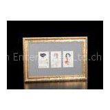 Horizontal Three Openings 4x6 MDF Collage Photo Frame In Noble Antique Gold thumbnail-1