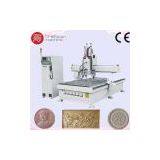 wood/furniture making cnc router machine with two sides drlling head