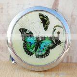 Butterfly Compact Cosmetic Makeup Round Handbag Purse Pocket Mirror thumbnail-1
