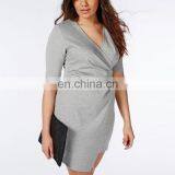 Wholesale New Design Plus Size Casual Pleated Dress Night Bodycon Dresses For Fat Women thumbnail-5