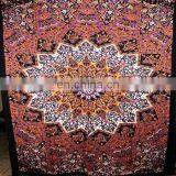 Indian mandala tapestry twin size cotton bedspread indian bedsheet RR