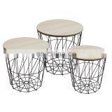 Modern Design Metal Stainless Steel Round Coffee Table Simple Drinking Table Support Custom thumbnail-5