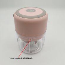 250ml Pink Garlic Chopper Electric Mini Garlic Chopper Garlic Cutter Garlic Masher Garlic Press Mincer Pepper Chili Vegetable Nuts Meat Grinder Food Processor Mincer Blender Mixer thumbnail-2