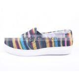 Colorful Upper Fashion Flyknit Girls Wholesale Thick Sole Canvas Flat Shoes thumbnail-4
