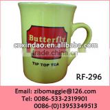 Straight Colored Ceramic Promotional Personalized Tea Cups Disposable with Custom Design
