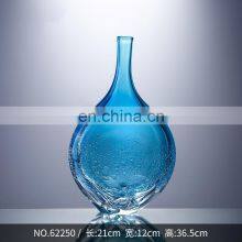 European Home Decorative Blue Vase Crystal Glass Vases For Office Table Custom thumbnail-3
