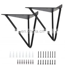 Iron Steel Metal Diy Decorative Floating Wall Shelf Brackets Triangle Bracket for Shelves Heavy Duty Strong Support Solid CN;GUA