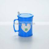 Reusable Cartoon Plastic Cups With Handle,lid and Spoon--Blue thumbnail-2