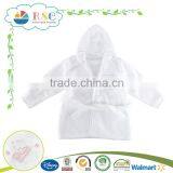 White hooded bath robe for boys 100% cotton