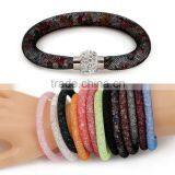 7inch Crystal Mesh Wire Bracelet Bangle Stardust Tiny Crystal Stones Charm Fit Bracelets thumbnail-3
