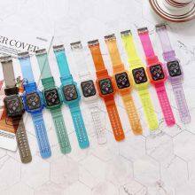 Wholesale Watch Strap With Watch Case 40mm 41mm 42mm 44mm 45mm TPU for Apple Watch Band Protective Case Series 7 6