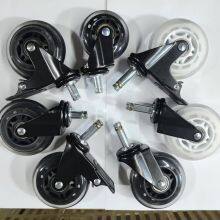 Universal Wheel Factory Direct Sales 2-inch 2.5-inch 3-inch 4-inch Furniture With Brake Mute Caster Rubber pu Transparent Wheel thumbnail-4