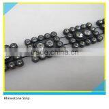 Plastic Strip Sew on Heart Design Black Plastic Mix Crystal 10 Yards 1 Card thumbnail-3