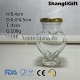 100ml Heart Shape Glass Storage Jar Mason Glass Candy Jar